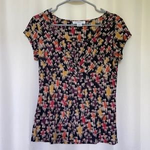 Multi colored dress short sleeve shirt